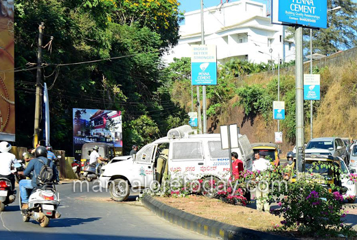 Police Car Hits Divider, 1